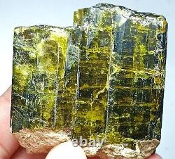 Green & Yellowish Epidote Crystal Step growth Formation #Collection Piece #182g