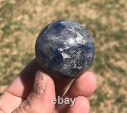 HIGH QUALITY KYANITE withQUARTZ PATCH SPHERE BRAZIL REIKI MEDITATION 102g 38mm