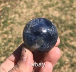 HIGH QUALITY KYANITE withQUARTZ PATCH SPHERE BRAZIL REIKI MEDITATION 102g 38mm