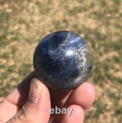 HIGH QUALITY KYANITE withQUARTZ PATCH SPHERE BRAZIL REIKI MEDITATION 102g 38mm