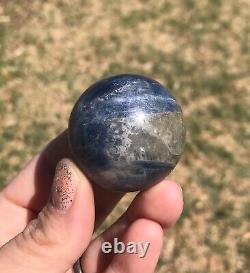 HIGH QUALITY KYANITE withQUARTZ PATCH SPHERE BRAZIL REIKI MEDITATION 102g 38mm