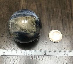 HIGH QUALITY KYANITE withQUARTZ PATCH SPHERE BRAZIL REIKI MEDITATION 102g 38mm