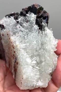 HUEBNERITE BRILLIANT CRYSTALS and FINE NEEDLE QUARTZS from PERÚ. MASTER PIECE