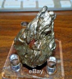HUGE 102 GM CAMPO DEL CIELO METEORITE CRYSTAL! GREAT PIECE LARGE SIZE With STAND