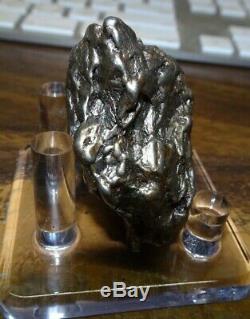 HUGE 112 GM CAMPO DEL CIELO METEORITE CRYSTAL! GREAT PIECE LARGE SIZE With STAND