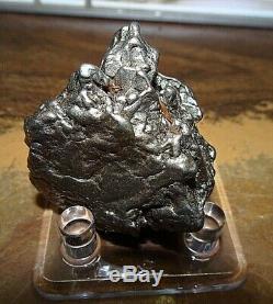 HUGE 129 GM CAMPO DEL CIELO METEORITE CRYSTAL! GREAT PIECE LARGE SIZE With STAND