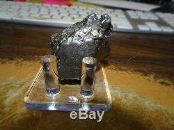 HUGE 144 GM CAMPO DEL CIELO METEORITE CRYSTAL! GREAT PIECE LARGE SIZE With STAND