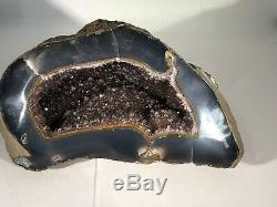 HUGE 2.9kg AGATE AMETHYST GEODE. TRULY STUNNING, SHOWROOM PIECE FROM URUGUAY