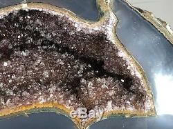 HUGE 2.9kg AGATE AMETHYST GEODE. TRULY STUNNING, SHOWROOM PIECE FROM URUGUAY