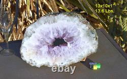 HUGE AMETHYST GEODE Slice Extra Large 13x10x1 Purple Gemstone Display Piece