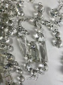 HUGE Vintage Almost 17 Pounds Lot of Chandelier Crystal Prisms Parts Pieces