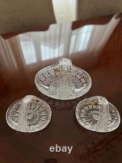 Hand-Cut Czech Crystal Basket Set 3 Pieces