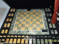 Hand Made CHESS SET DOLIMITE with Case Piece of Art FREE SHIPPING