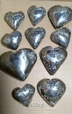 Heart pyrite drusy geode high quality 10 pieces heart pyrite geode minerals Peru