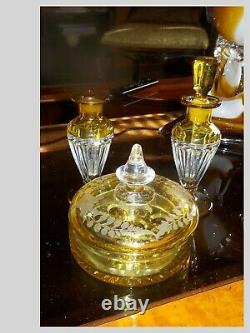 Heisey Vintage Crystal & Marigold 6 Piece Dresser Set (very Rare) Signed