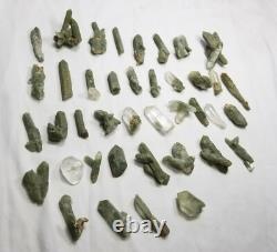 High grade chlorite Quartz Crystals and clusters 150 grams and 40 pieces