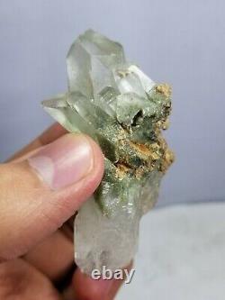 High grade chlorite Quartz Crystals and clusters 280 grams and 8 pieces