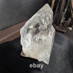 Himalayan Clear Quartz Crystal Rare Collector's Piece High Quality Stand 740gr