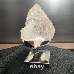 Himalayan Clear Quartz Crystal Rare Collector's Piece High Quality Stand 740gr