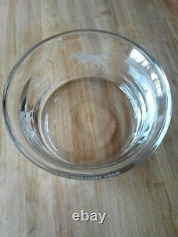 Horse Racing Etched Crystal Bowl'THE MEADOWLANDS' Race Horses & Jockeys