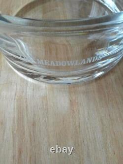 Horse Racing Etched Crystal Bowl'THE MEADOWLANDS' Race Horses & Jockeys