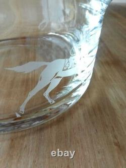 Horse Racing Etched Crystal Bowl'THE MEADOWLANDS' Race Horses & Jockeys