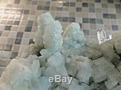 Huge Green Halite Mineral Display Piece Complete With Stand As Shown