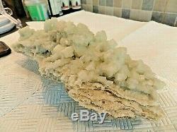 Huge Green Halite Mineral Display Piece Complete With Stand As Shown