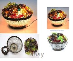 Interesting old CZ glass fruits conspicuous centre piece lamp 9 x 6 x 8