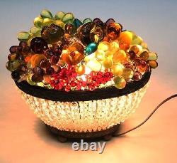 Interesting old CZ glass fruits conspicuous centre piece lamp 9 x 6 x 8