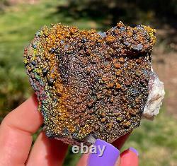 Iridescent Hematite On Quartz Matrix From USA Multi Colored Large Piece 8.8 Cm's