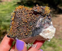 Iridescent Hematite On Quartz Matrix From USA Multi Colored Large Piece 8.8 Cm's