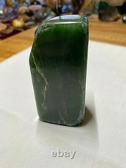 Jade Crystal Mineral Gemstone Dark Green Slab Piece Specimen 700