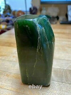 Jade Crystal Mineral Gemstone Dark Green Slab Piece Specimen 700