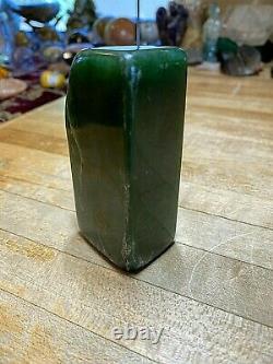 Jade Crystal Mineral Gemstone Dark Green Slab Piece Specimen 700