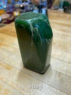 Jade Crystal Mineral Gemstone Dark Green Slab Piece Specimen 700