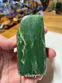 Jade Crystal Mineral Gemstone Dark Green Slab Piece Specimen 700