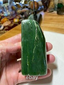 Jade Crystal Mineral Gemstone Dark Green Slab Piece Specimen 700