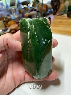 Jade Crystal Mineral Gemstone Dark Green Slab Piece Specimen 700