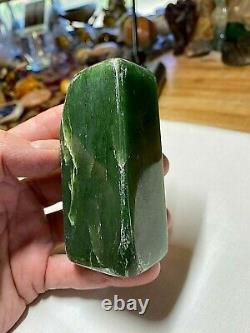 Jade Crystal Mineral Gemstone Dark Green Slab Piece Specimen 700