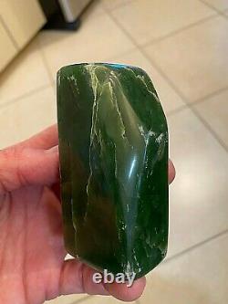 Jade Crystal Mineral Gemstone Dark Green Slab Piece Specimen 700
