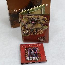 Jay Strongwater Folding Travel Frame Enamel Swarovski Crystals Floral Butterfly