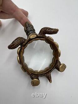 Jay Strongwater Swarovski Crystal Turtle Form Magnifying Glass Desk Piece