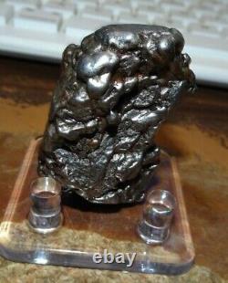 LARGE 168 GM CAMPO DEL CIELO METEORITE CRYSTAL! GREAT PIECE With STAND