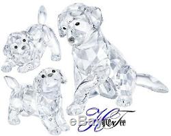 Labrador Dogs 3 Piece Set Dogs Mother And Puppy Puppies 2018 Swarovski Crystal