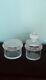 Lailique Two Piece Vanity Set Perfume And Powder Jar Crystal And Satin Glass