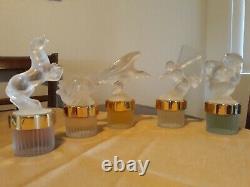 Lalique Factice Crystal Mascotte 5 Pieces all together Limited Edition