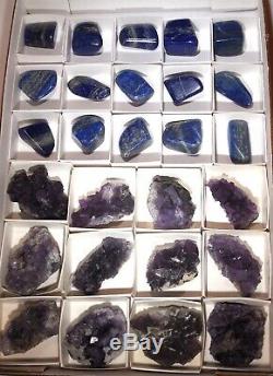 Lapis Lazuli Purple Fluorite Wholesale Flat 27 pieces China Afghanistan 4 lbs