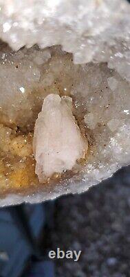 Large Double Geode Display Piece With Pink Calcite Cluster #770