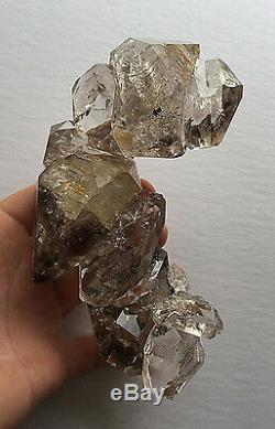 Large High quality NY Herkimer Diamond Half Moon Cluster, Collectors piece-RF